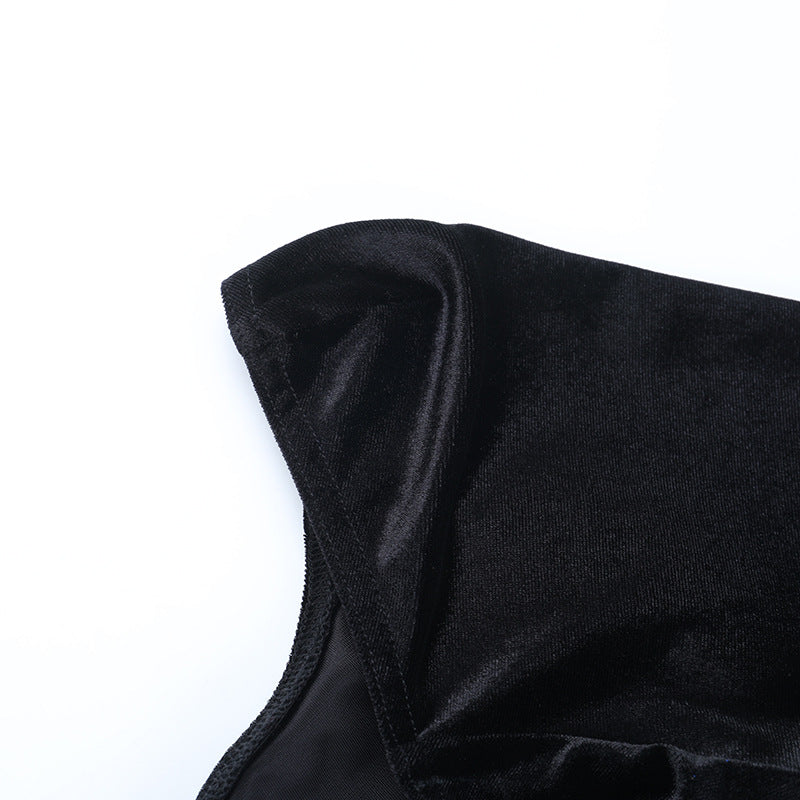 Enchanting Black Velvet Gothic Maxi Dress - Dramatic Slit & Lace-Up Corset | Perfect for Halloween & Fall Parties