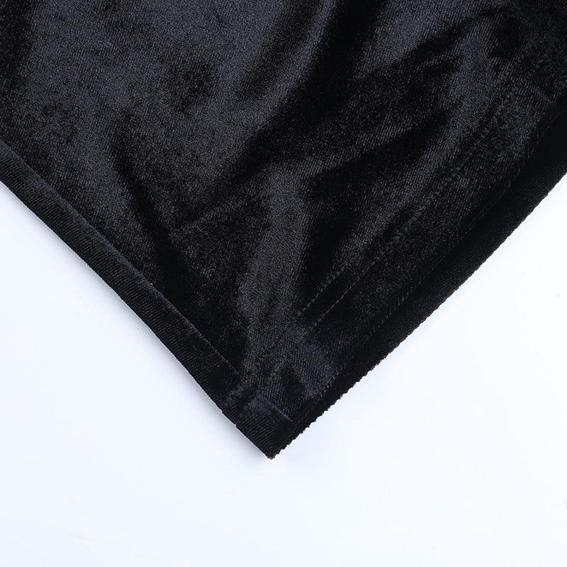 Enchanting Black Velvet Gothic Maxi Dress - Dramatic Slit & Lace-Up Corset | Perfect for Halloween & Fall Parties