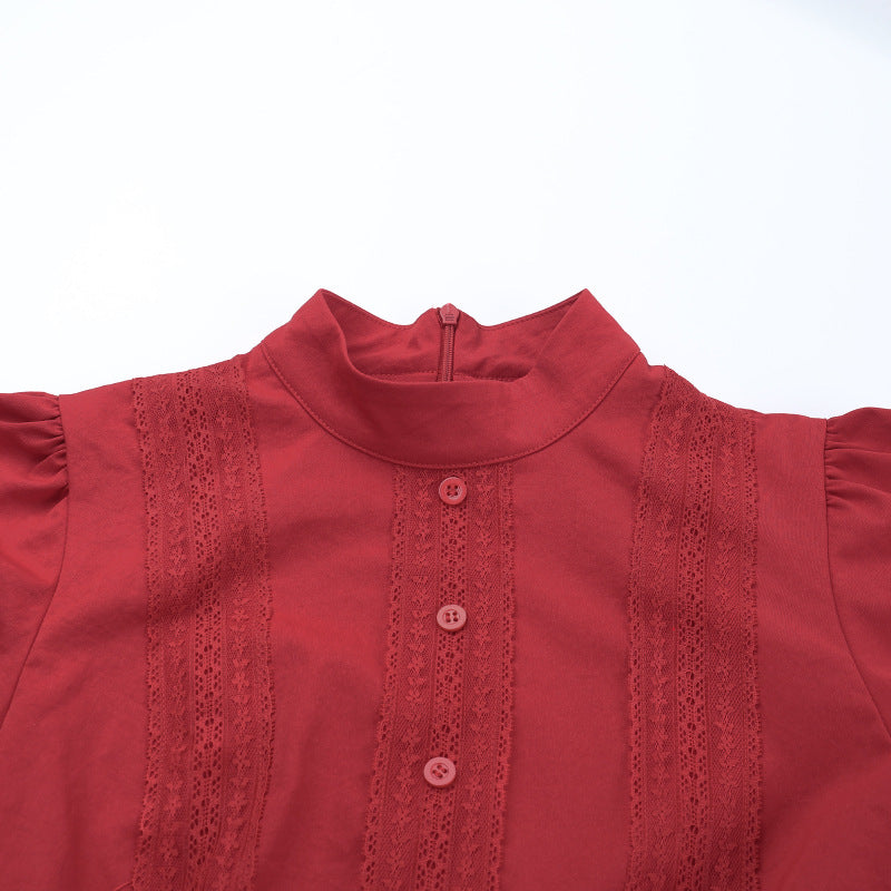 Scarlet Reign Victorian Gothic Maxi Dress - Elegant Halloween & Fall Statement