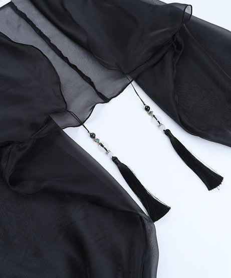 Enchanting Gothic Sheer Bolero Top - Dramatic Sleeves for Halloween & Fall Parties