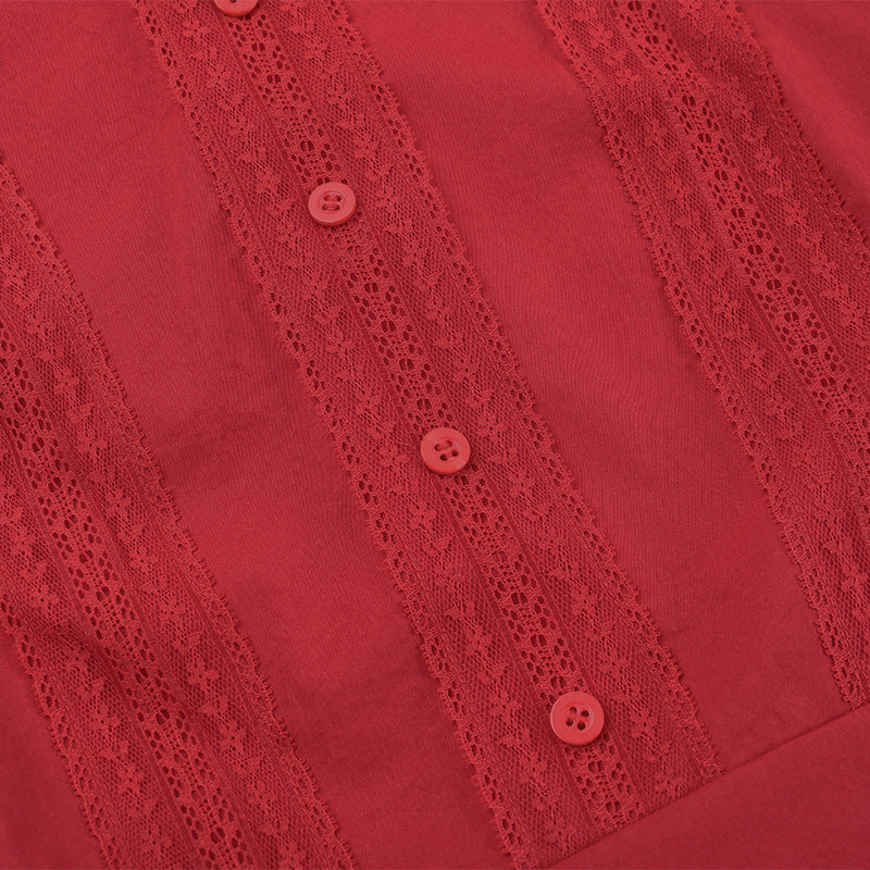 Scarlet Reign Victorian Gothic Maxi Dress - Elegant Halloween & Fall Statement