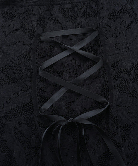 Bewitching Black Lace Slit Cami Maxi Dress - Gothic Glamour for Fall & Halloween