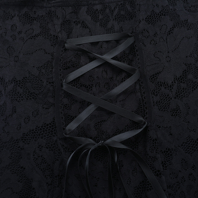 Bewitching Black Lace Slit Cami Maxi Dress - Gothic Glamour for Fall & Halloween