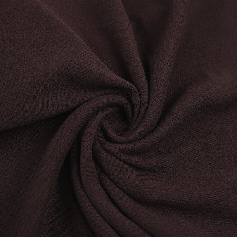 Espresso Elegance: Ruched Long Sleeve Maxi Dress with Glam Embellishments - Your Go-To for Fall & Holiday Parties