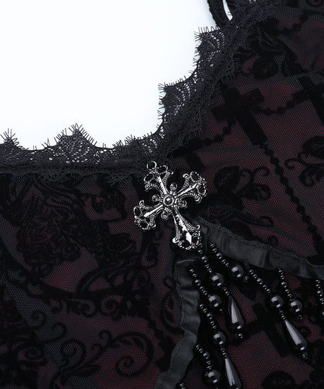 Dark Romance Beaded Lace Maxi Dress - Fall & Holiday Gala Glamour