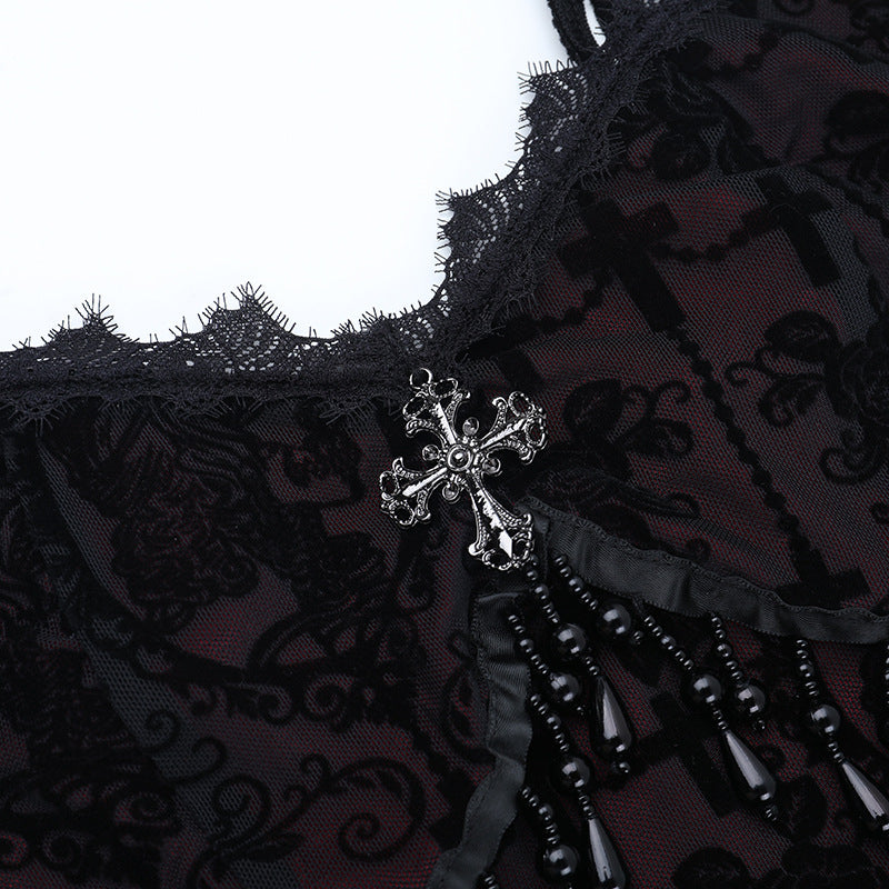 Dark Romance Beaded Lace Maxi Dress - Fall & Holiday Gala Glamour