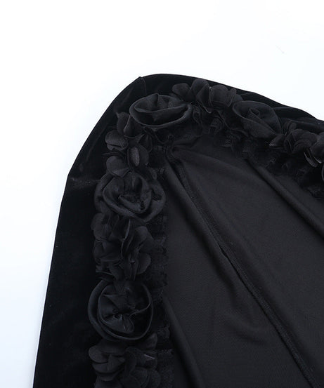 Enchanted Rose Velvet Hooded Shrug - Gothic Vampire Halloween Glamour