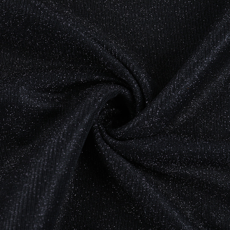 Enchanting Midnight Sparkle Halter Gown - Daring Slit Maxi Dress for Halloween & Holiday Glam