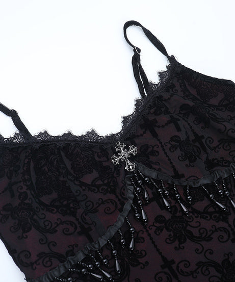 Dark Romance Beaded Lace Maxi Dress - Fall & Holiday Gala Glamour