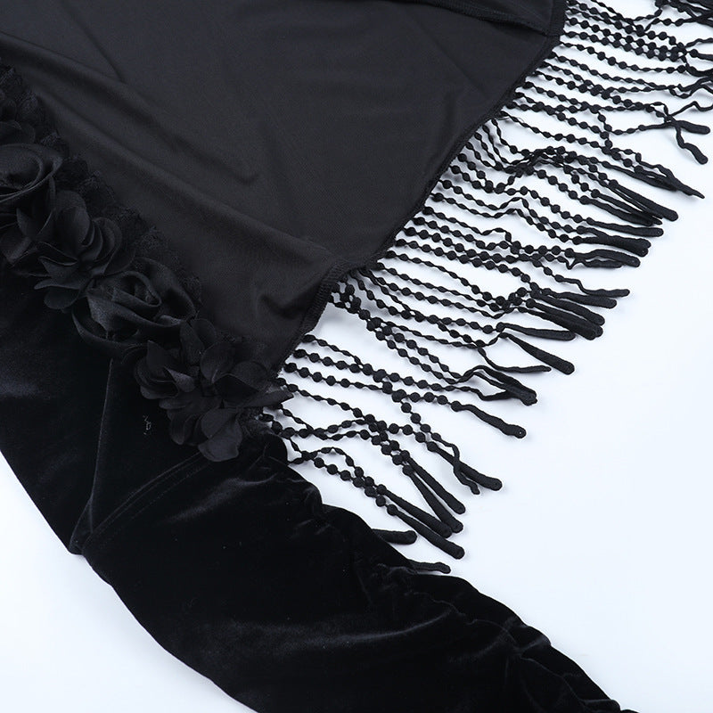 Enchanted Rose Velvet Hooded Shrug - Gothic Vampire Halloween Glamour