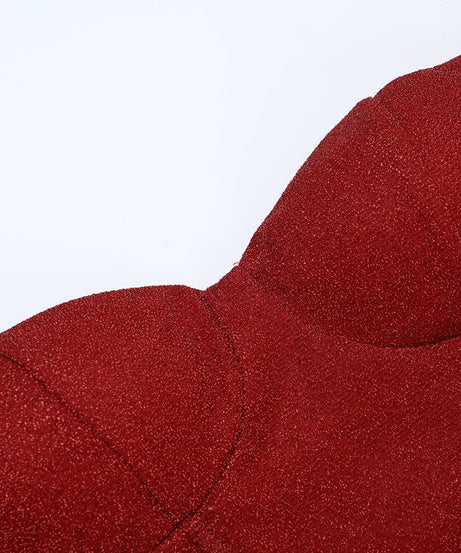 Glimmering Ruby Red Strapless Mermaid Gown with Dramatic Cape Sleeves - Holiday Party & New Year's Eve Ready