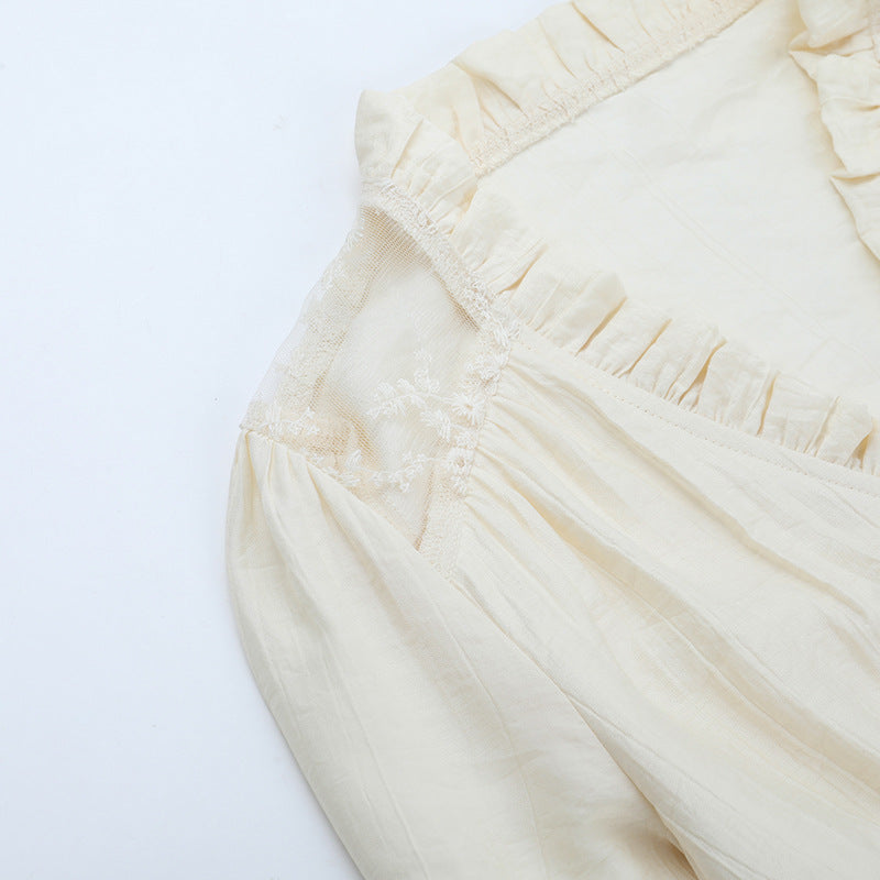 Enchanting Victorian Ruffle Bell Sleeve Blouse - Fall & Halloween Ready