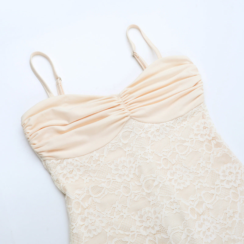 Elegant Ivory Ruched Lace Maxi Gown - Perfect for Fall Weddings & Holiday Galas