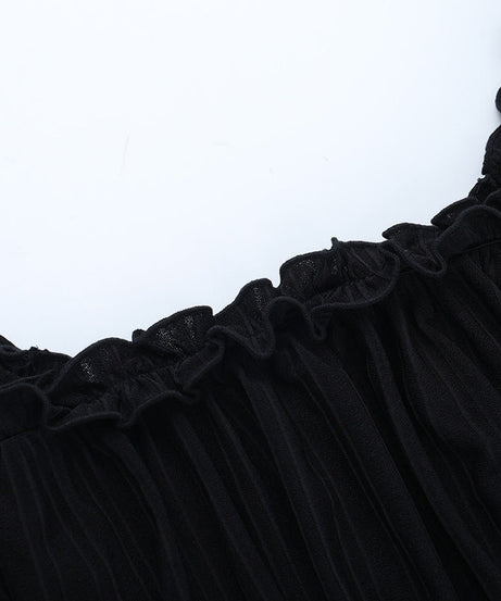 Haunted Elegance: Gothic Off-Shoulder Bell Sleeve Top – Spooky Season & Fall Fashion Essential