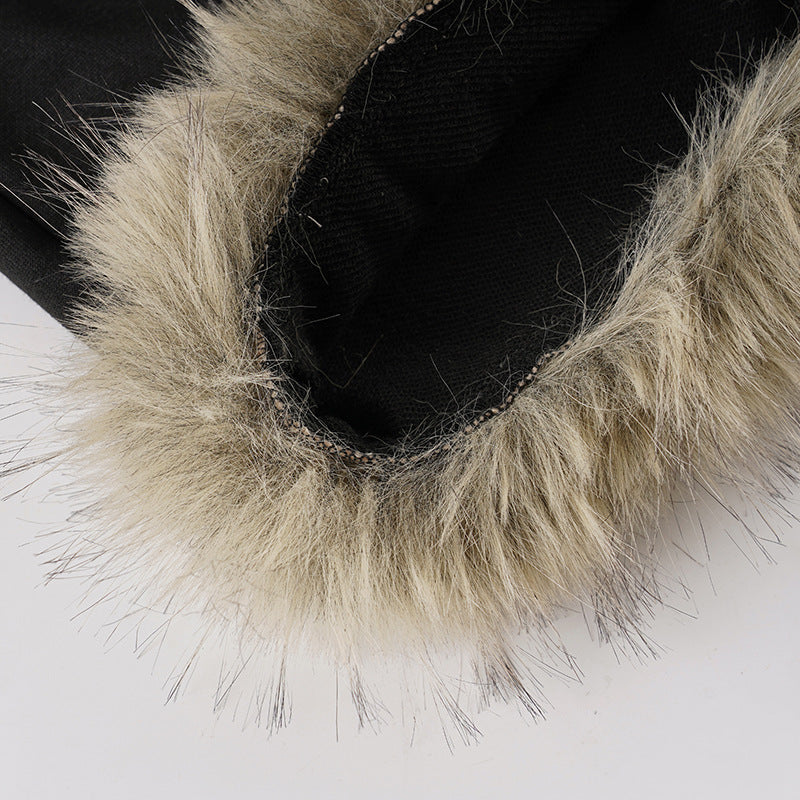 Cozy Chic Black Faux Fur Pom-Pom Mini Skirt - Y2K Fall & Holiday Party Ready!