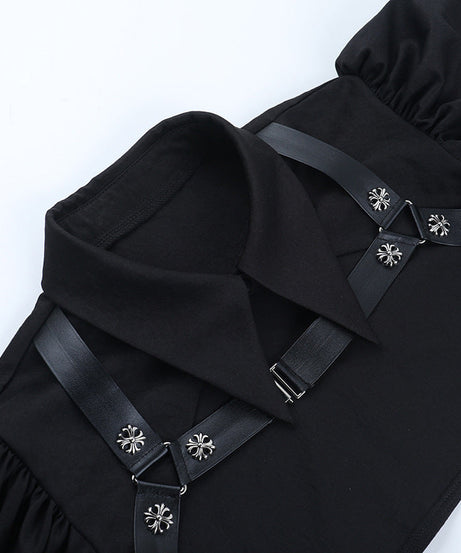 Dark Enchantress Puff Sleeve Collared Bolero Top - Your Ultimate Halloween & Alt Fashion Statement