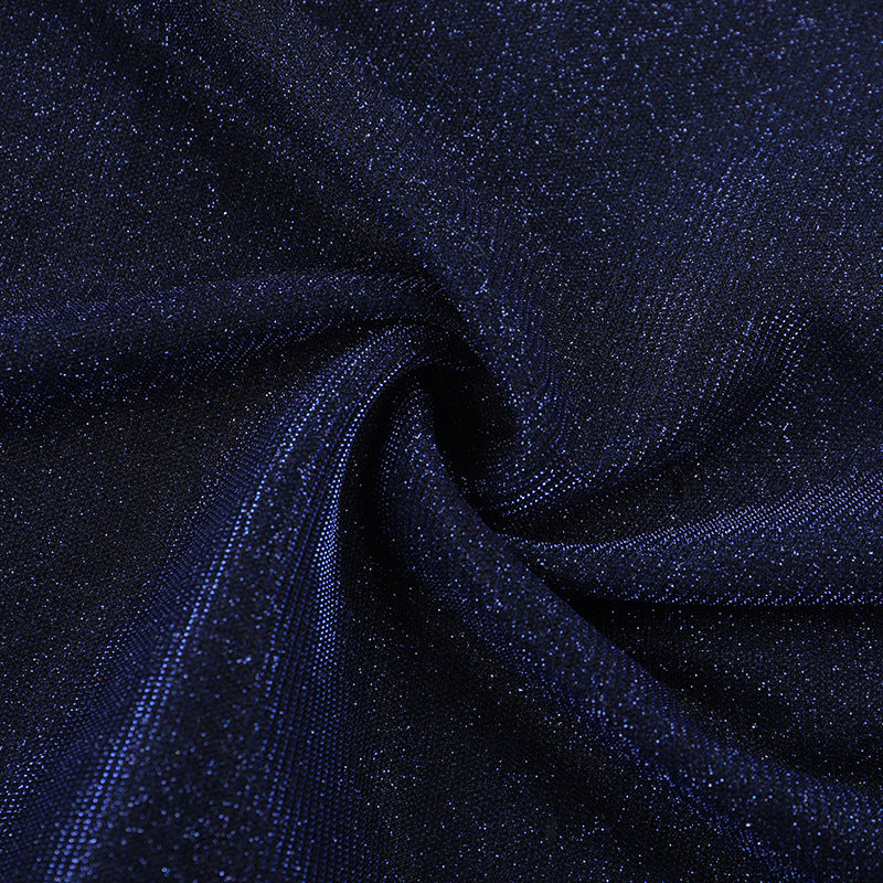 Radiant Navy Sparkle Maxi Dress | V-Neck Cami Gown for Holiday Parties & Galas