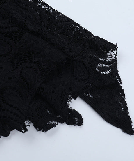 Gothic Glamour Lace Bell Sleeve Shrug - Dramatic Fall & Halloween Statement