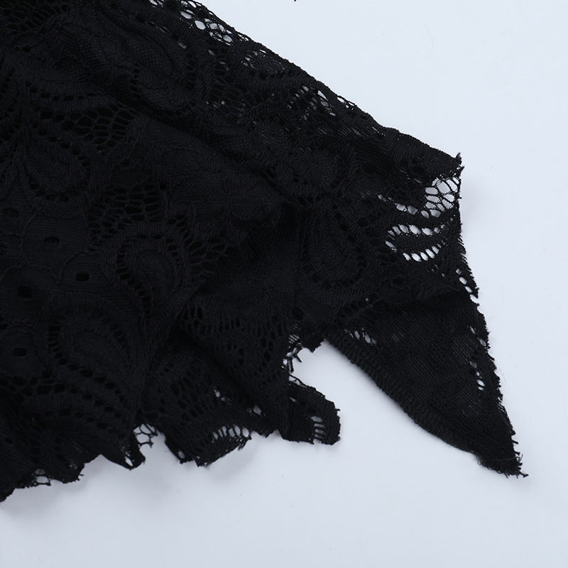 Gothic Glamour Lace Bell Sleeve Shrug - Dramatic Fall & Halloween Statement