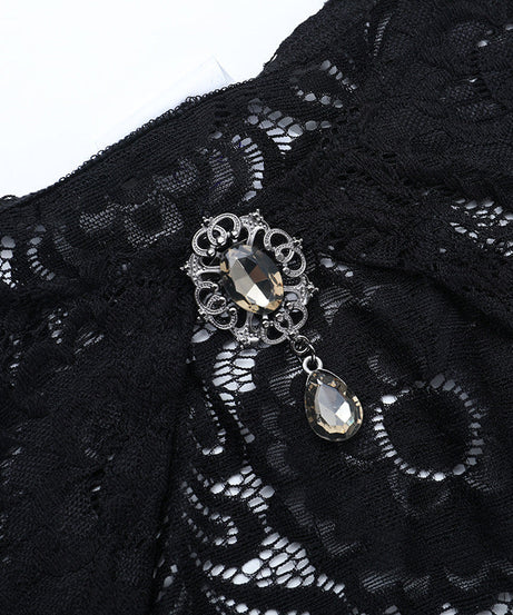 Gothic Glamour Lace Bell Sleeve Shrug - Dramatic Fall & Halloween Statement