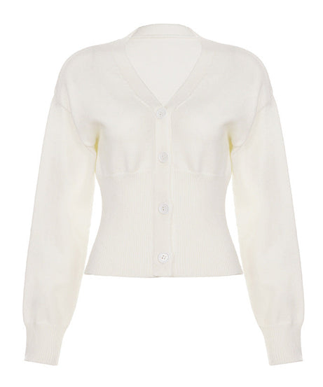 Effortless Fall Style: Women's Ribbed V-Neck Button-Front Cardigan Sweater