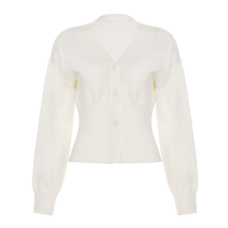 Effortless Fall Style: Women's Ribbed V-Neck Button-Front Cardigan Sweater