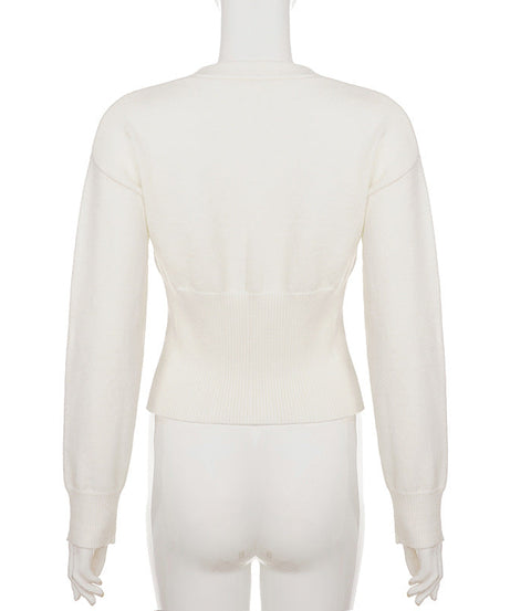 Effortless Fall Style: Women's Ribbed V-Neck Button-Front Cardigan Sweater