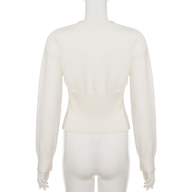 Effortless Fall Style: Women's Ribbed V-Neck Button-Front Cardigan Sweater