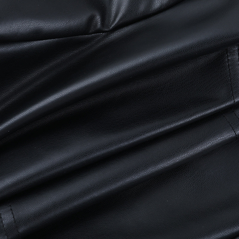 Rebel Heart: Faux Leather Studded Corset & Chain Shrug Set - Halloween & Fall Nights