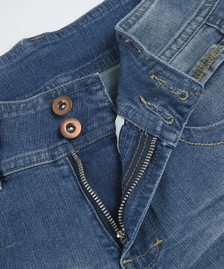 Effortless Fall Chic: Women's Mid-Rise Wide-Leg Stretch Denim Jeans