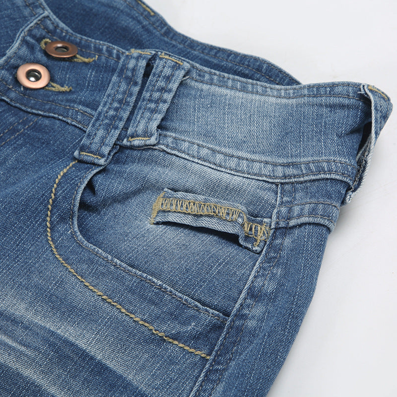 Effortless Fall Chic: Women's Mid-Rise Wide-Leg Stretch Denim Jeans