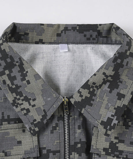 Urban Edge Digital Camo Cropped Zip-Up Jacket | Fall Street Style for Women