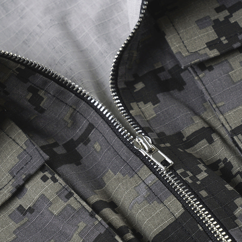 Urban Edge Digital Camo Cropped Zip-Up Jacket | Fall Street Style for Women