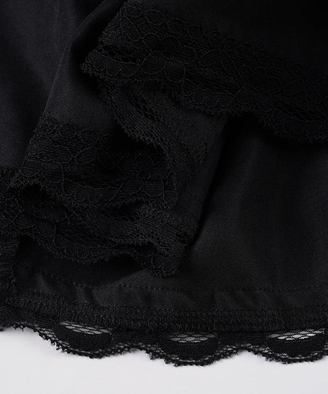 Fall Gothic Romance Off-Shoulder Ruffle Top - Bell Sleeve Lace Peplum Mini Dress for Women