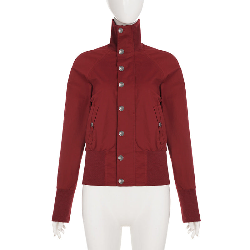 Effortlessly Chic Merlot Bomber Jacket – Your Fall Wardrobe Essential