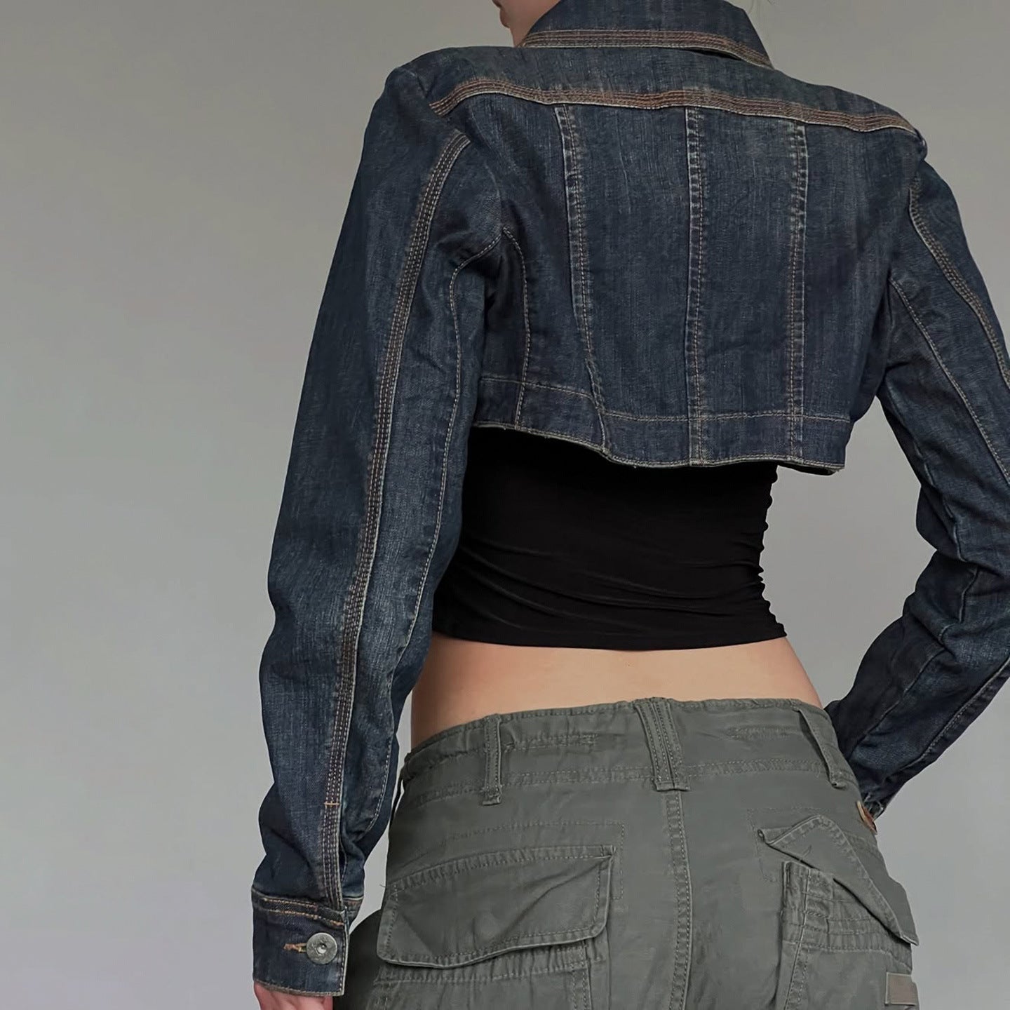 Y2K Cropped Denim Jacket for Women | Fall Fashion & Street Style Shrug