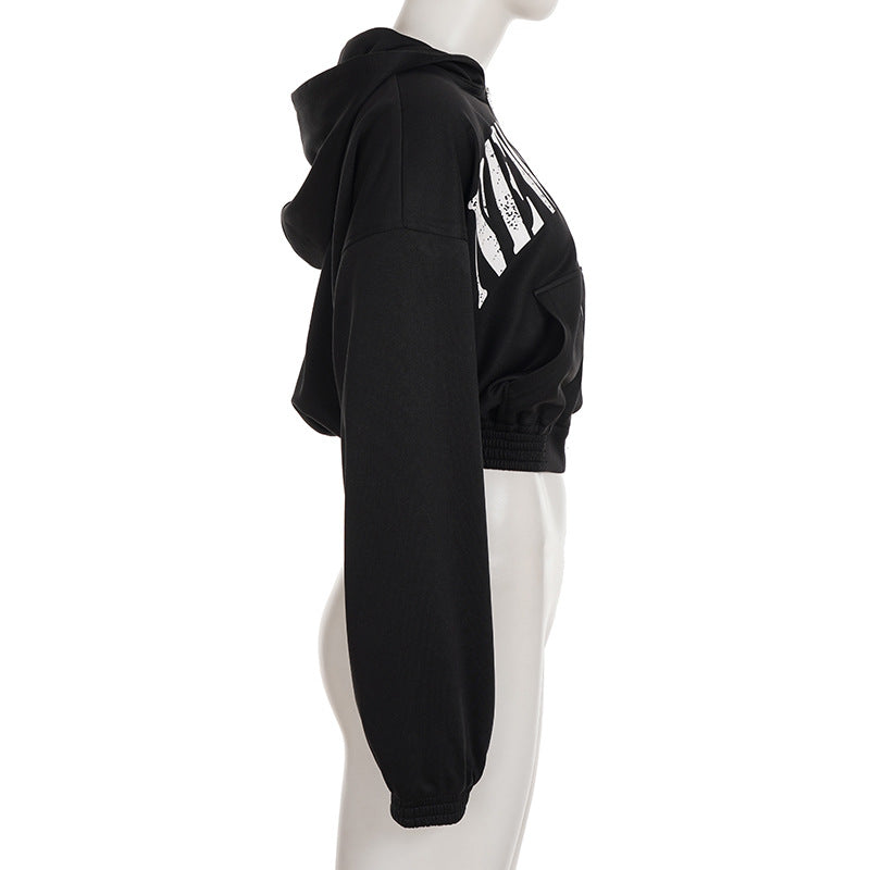 Effortless New York City Chic Cropped Zip-Up Hoodie - Your Fall Go-To