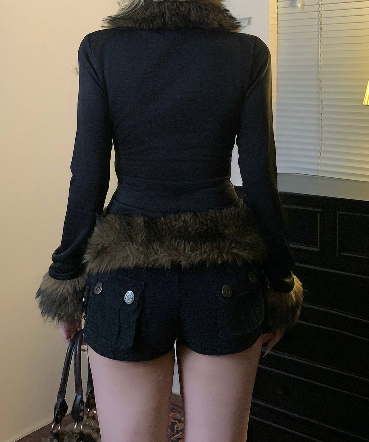 Chic Faux Fur Buckle Jacket – Edgy Fall & Winter Statement Top for Women