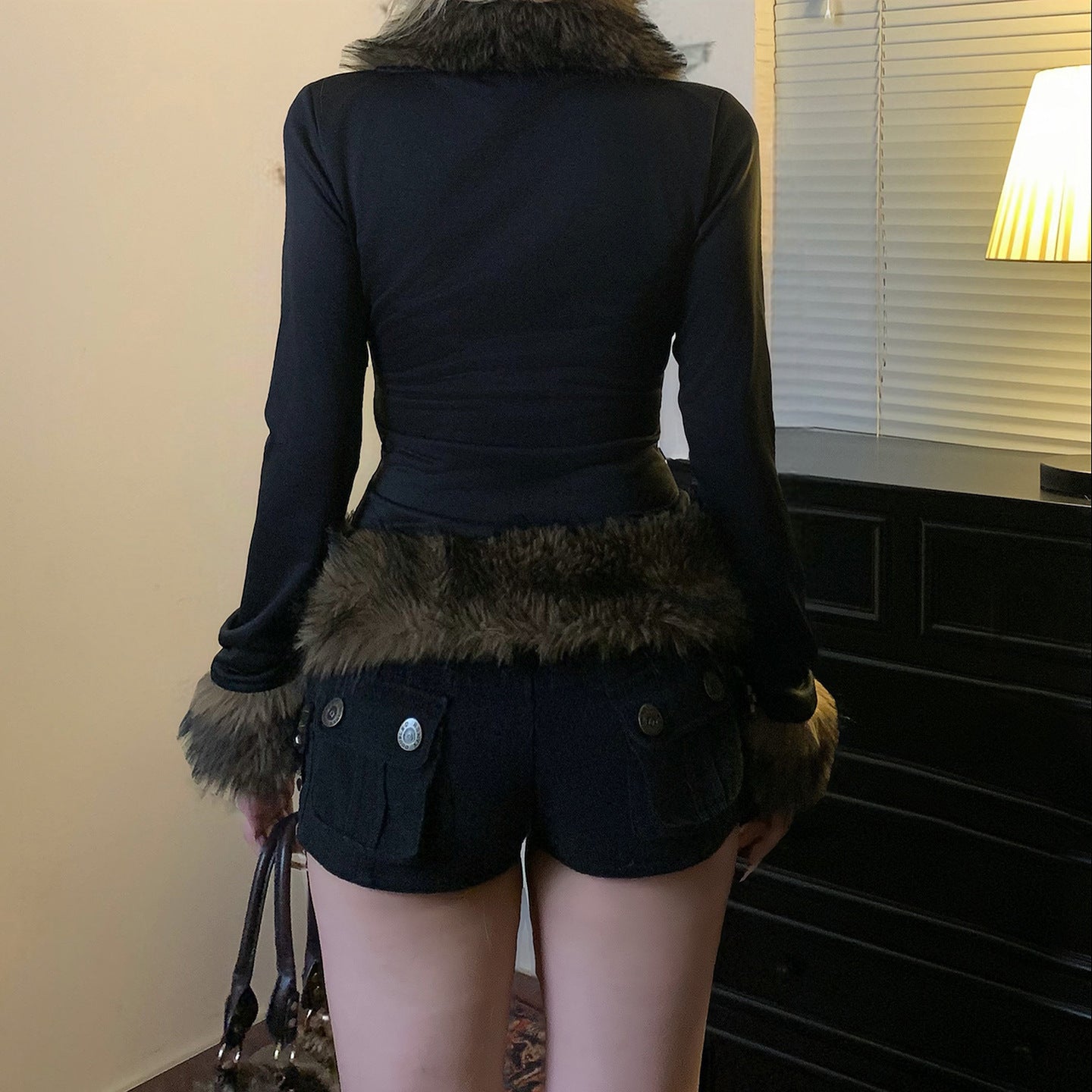 Chic Faux Fur Buckle Jacket – Edgy Fall & Winter Statement Top for Women