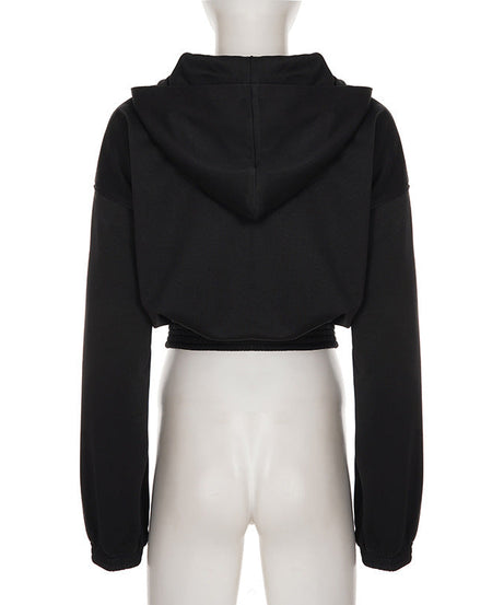 Effortless New York City Chic Cropped Zip-Up Hoodie - Your Fall Go-To