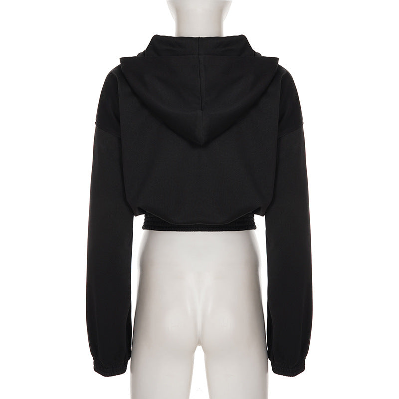 Effortless New York City Chic Cropped Zip-Up Hoodie - Your Fall Go-To
