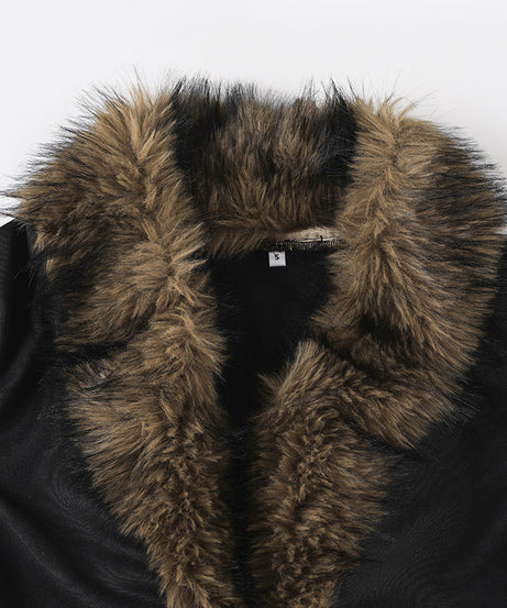 Chic Faux Fur Buckle Jacket – Edgy Fall & Winter Statement Top for Women