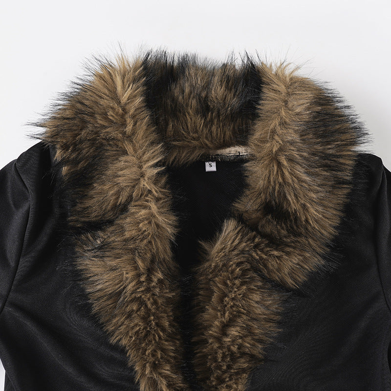 Chic Faux Fur Buckle Jacket – Edgy Fall & Winter Statement Top for Women