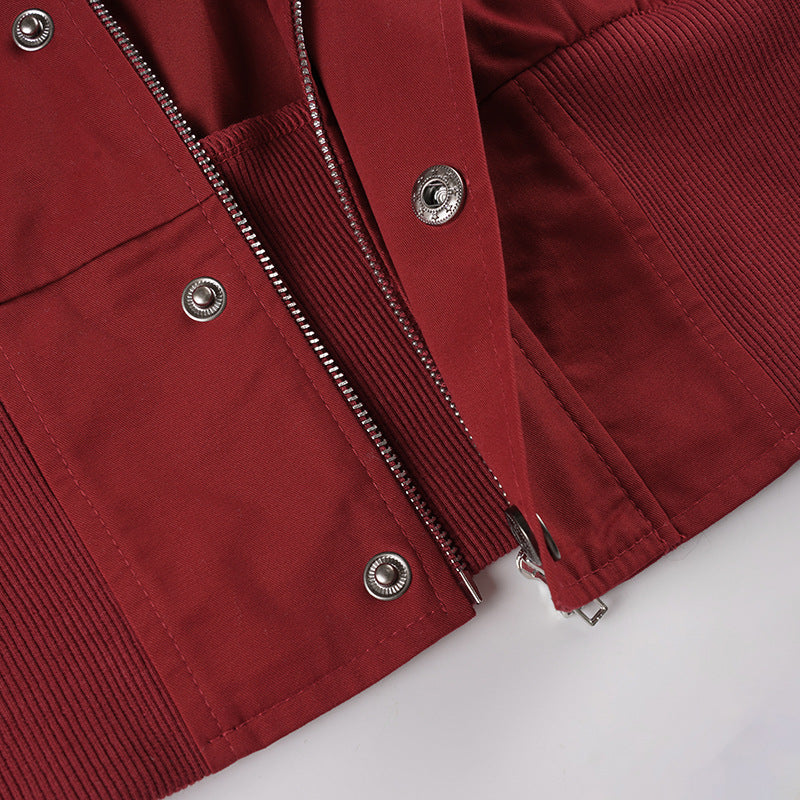 Effortlessly Chic Merlot Bomber Jacket – Your Fall Wardrobe Essential