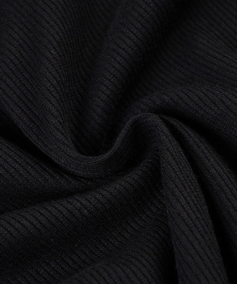 Spooky Chic Lace-Up Ribbed Long Sleeve Top - Edgy Goth Eyelet Fall Fashion