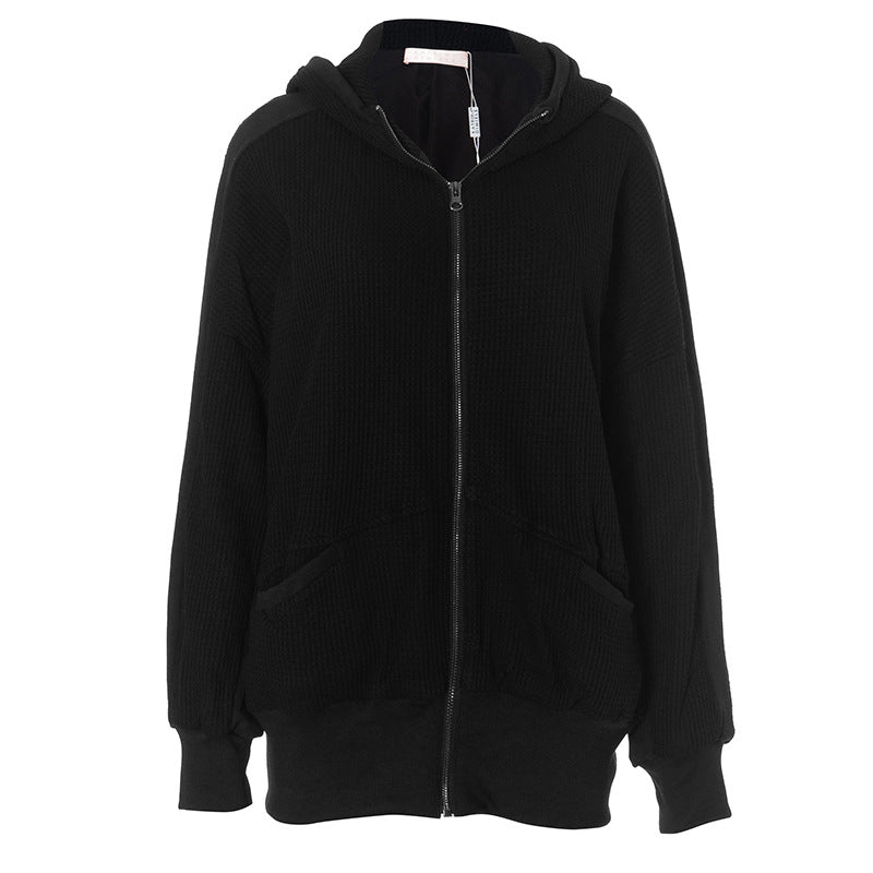 Cozy Chic Waffle Knit Zip-Up Hoodie for Women - Your Fall & Winter Everyday Essential