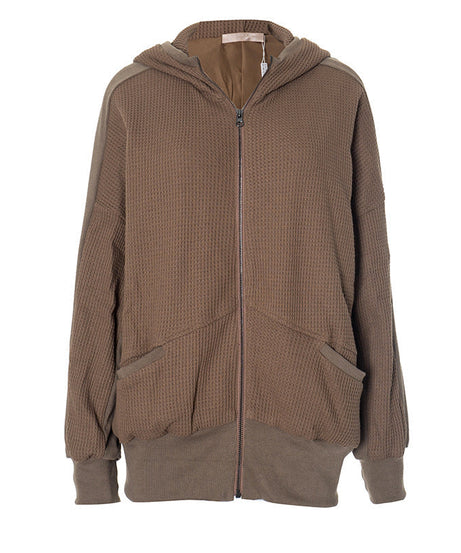 Cozy Chic Waffle Knit Zip-Up Hoodie for Women - Your Fall & Winter Everyday Essential