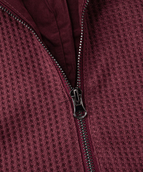 Cozy Chic Waffle Knit Zip-Up Hoodie for Women - Your Fall & Winter Everyday Essential