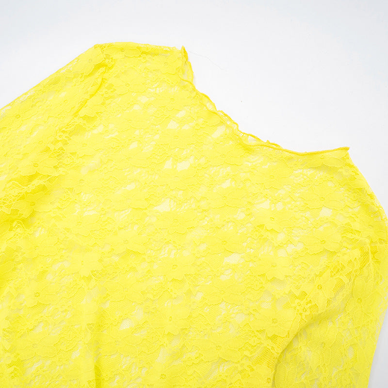 Sunshine Yellow Lace Maxi Dress with Bell Sleeves & High Slit - Your Daring Fall Getaway & Event Statement