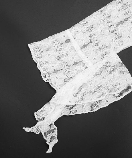 Ethereal Lace Off-Shoulder Top | Asymmetric Flowing Hem | Romantic Fall & Halloween Chic